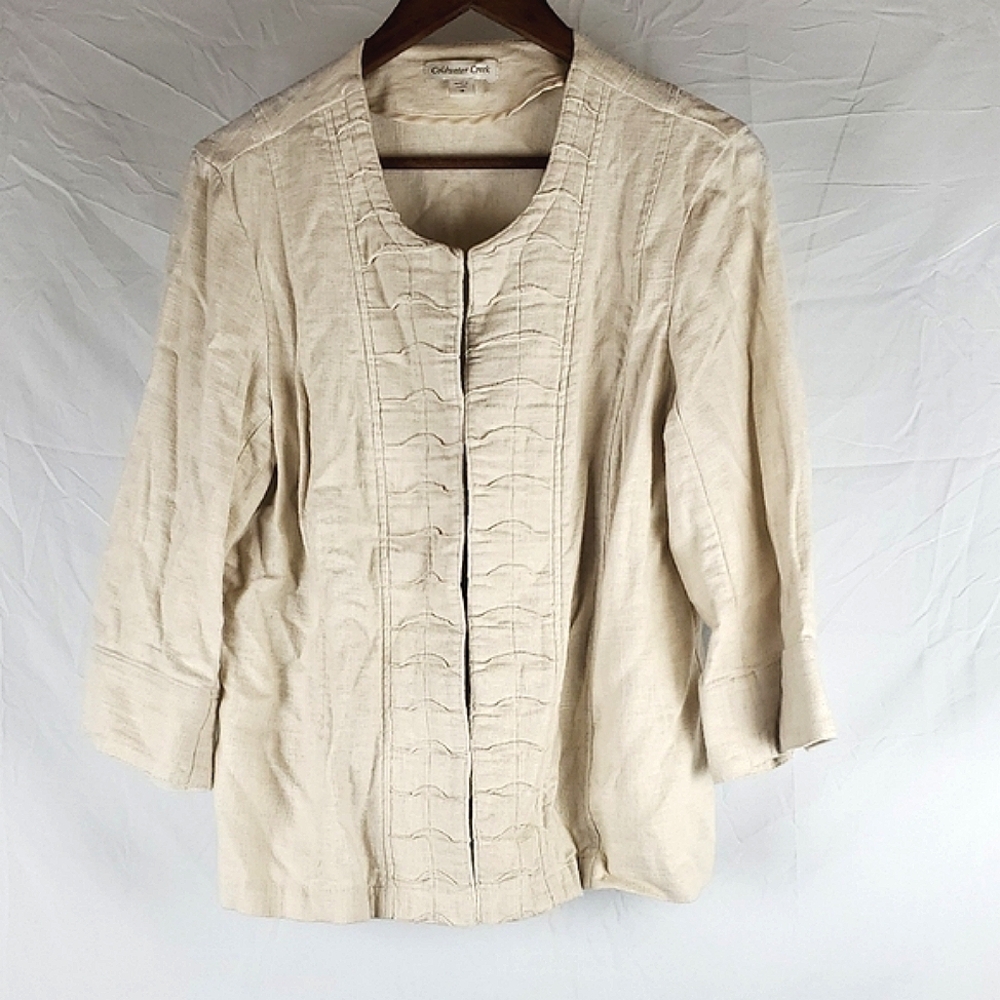 Coldwater‎ Creek Cream Linen Blazer Jacket
